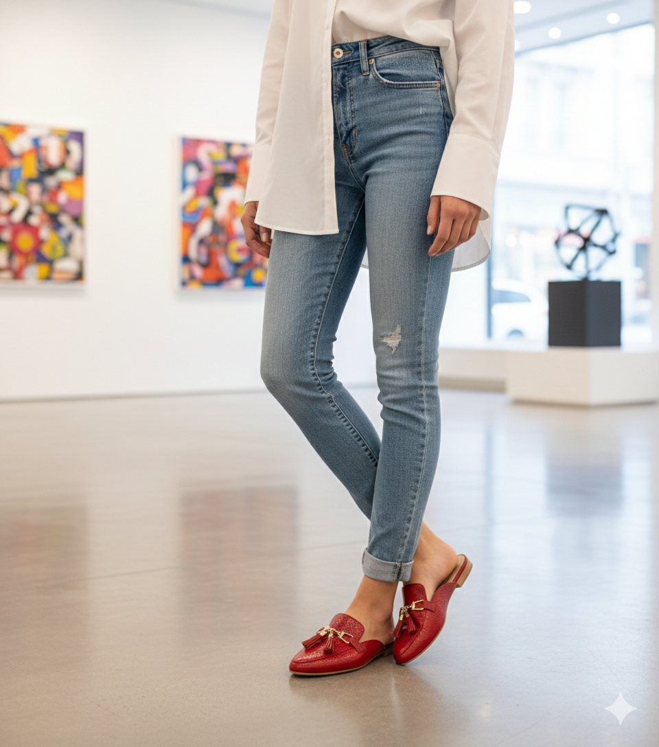 MULE RIVIERA ROJO  🔥 Mejor precio desde 2 pares